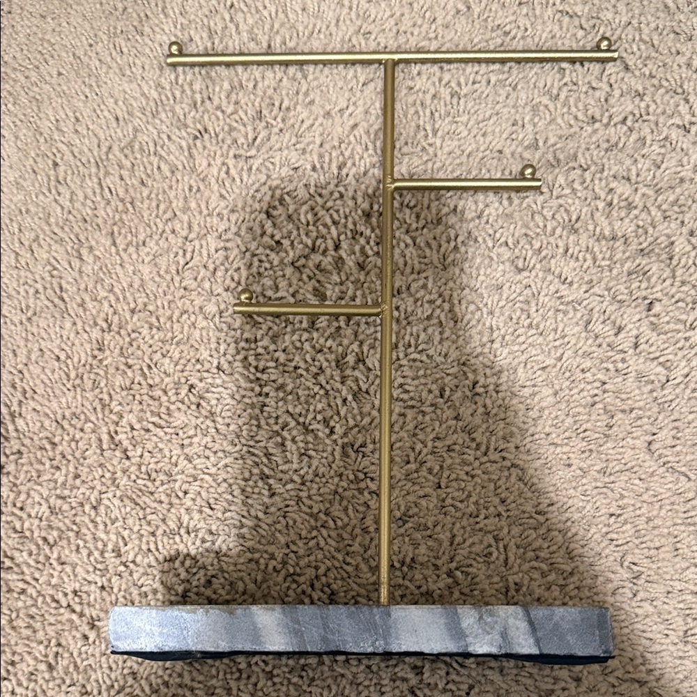 Gold and Gray Jewelry Stand